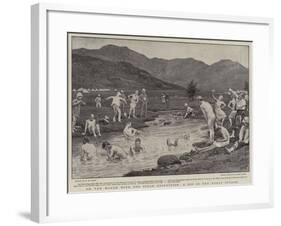 On the March with the Tirah Expedition, a Dip in the Kohat Stream-Henry Marriott Paget-Framed Giclee Print
