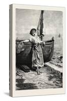 On the Mediterranean, 1882, Boat, Girl, Sea-null-Stretched Canvas