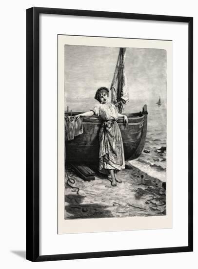 On the Mediterranean, 1882, Boat, Girl, Sea-null-Framed Giclee Print