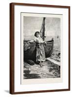 On the Mediterranean, 1882, Boat, Girl, Sea-null-Framed Giclee Print