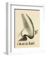 On the Nose! - a Mosquito Hits the Jackpot When Encountering a Fine Hooter-null-Framed Art Print