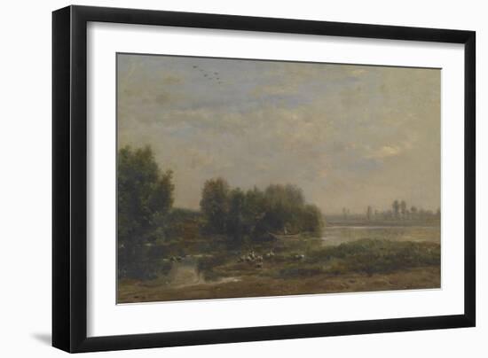 On the Oise, 1863-Charles Francois Daubigny-Framed Premium Giclee Print