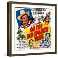 On the Old Spanish Trail, Top Left: Roy Rogers; Below: Andy Devine, 1947-null-Framed Art Print