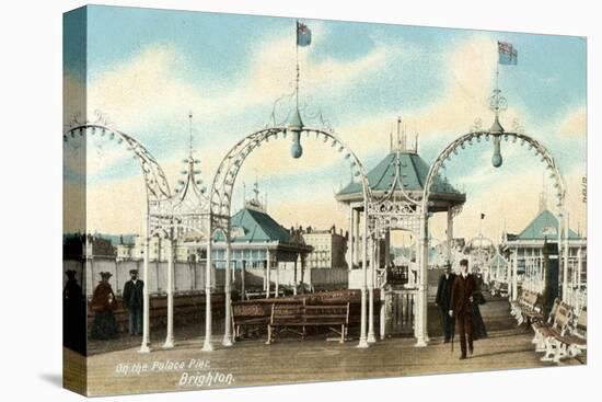 On the Palace Pier, Brighton, Sussex, C1900s-null-Stretched Canvas