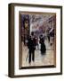 On the Parisian Boulevard Scene on the Parisian Grands Boulevards at the Belle Epoque. on the Left,-Jean Beraud-Framed Giclee Print