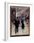 On the Parisian Boulevard Scene on the Parisian Grands Boulevards at the Belle Epoque. on the Left,-Jean Beraud-Framed Giclee Print