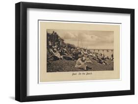 On the Pebbly Beach at Deal, Kent, Some Put Up Deckchairs, Others Put Up with the Pebbles-null-Framed Photographic Print