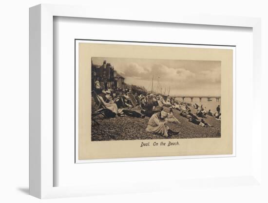 On the Pebbly Beach at Deal, Kent, Some Put Up Deckchairs, Others Put Up with the Pebbles-null-Framed Photographic Print