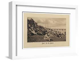 On the Pebbly Beach at Deal, Kent, Some Put Up Deckchairs, Others Put Up with the Pebbles-null-Framed Photographic Print