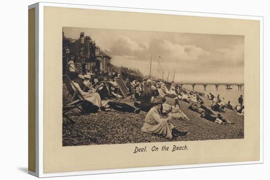 On the Pebbly Beach at Deal, Kent, Some Put Up Deckchairs, Others Put Up with the Pebbles-null-Stretched Canvas