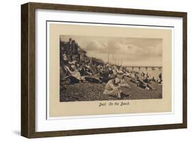 On the Pebbly Beach at Deal, Kent, Some Put Up Deckchairs, Others Put Up with the Pebbles-null-Framed Photographic Print