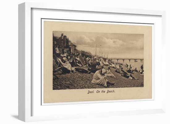 On the Pebbly Beach at Deal, Kent, Some Put Up Deckchairs, Others Put Up with the Pebbles-null-Framed Photographic Print