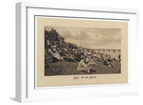 On the Pebbly Beach at Deal, Kent, Some Put Up Deckchairs, Others Put Up with the Pebbles-null-Framed Photographic Print