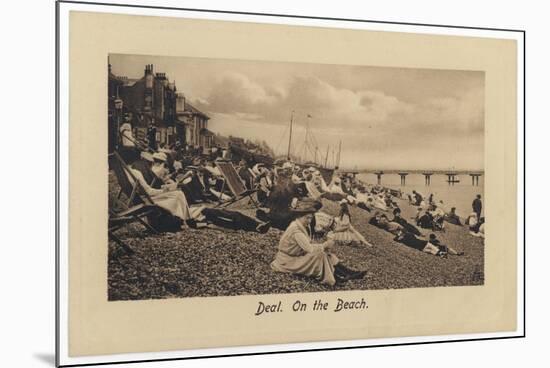 On the Pebbly Beach at Deal, Kent, Some Put Up Deckchairs, Others Put Up with the Pebbles-null-Mounted Photographic Print