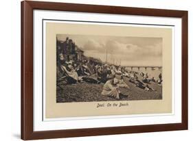 On the Pebbly Beach at Deal, Kent, Some Put Up Deckchairs, Others Put Up with the Pebbles-null-Framed Photographic Print