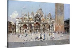 On the Piazza San Marco, Venice-Antonio Reyna Manescau-Stretched Canvas