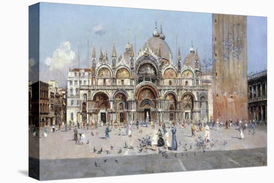 On the Piazza San Marco, Venice-Antonio Reyna Manescau-Stretched Canvas