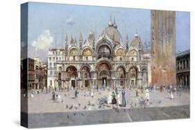 On the Piazza San Marco, Venice-Antonio Reyna Manescau-Stretched Canvas