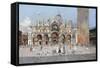 On the Piazza San Marco, Venice-Antonio Reyna Manescau-Framed Stretched Canvas