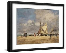 On the Pier, Deauville, 1889-Eugène Boudin-Framed Giclee Print