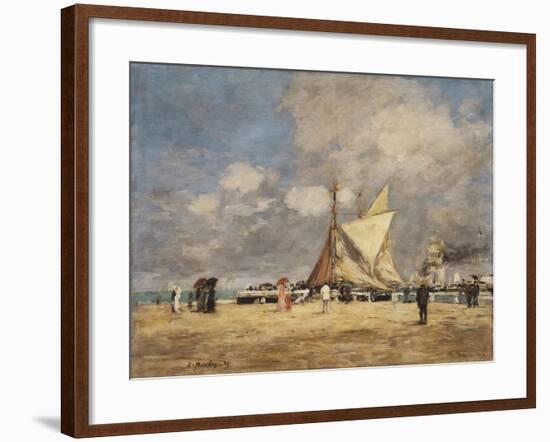 On the Pier, Deauville, 1889-Eugène Boudin-Framed Giclee Print