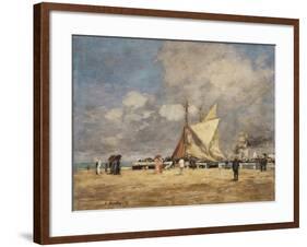 On the Pier, Deauville, 1889-Eugène Boudin-Framed Giclee Print