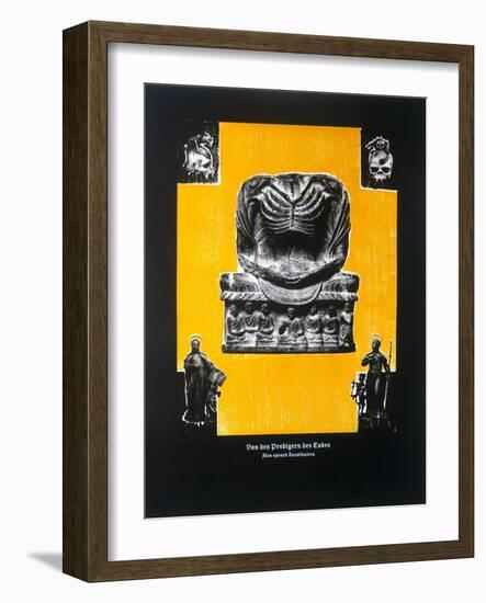 On the Preachers of Death, Thus Spoke Zarathustra, 2023 (Woodcut and Silkscreen)-Guilherme Pontes-Framed Giclee Print