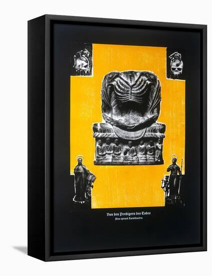 On the Preachers of Death, Thus Spoke Zarathustra, 2023 (Woodcut and Silkscreen)-Guilherme Pontes-Framed Stretched Canvas