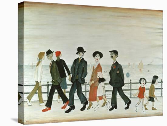 On The Promenade-Laurence Stephen Lowry-Stretched Canvas