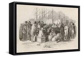 On the Quay at Cork Emigrants Wait to Sail to the Americas-null-Framed Stretched Canvas