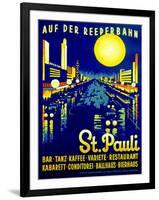 On the Reeperbahn, St. Pauli', Poster Advertising Hamburg, 1936-null-Framed Giclee Print