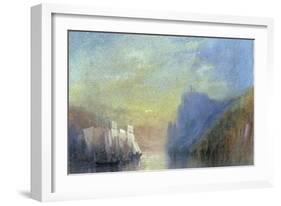 On the Rhine, c.1830-J. M. W. Turner-Framed Giclee Print