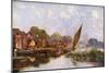 On the River at Beccles, Suffolk, 1924-1926-Louis Burleigh Bruhl-Mounted Giclee Print