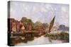 On the River at Beccles, Suffolk, 1924-1926-Louis Burleigh Bruhl-Stretched Canvas