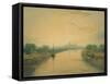 On the River Ouse-J. M. W. Turner-Framed Stretched Canvas