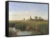 On the River Wey, Surrey, c.1859-Frederick Hulme-Framed Stretched Canvas