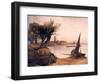 On the River Witham (W/C on Wove Paper)-Peter De Wint-Framed Giclee Print