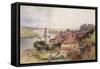 On the River Yare, C.1880 (W/C on Paper)-Charles Robertson-Framed Stretched Canvas