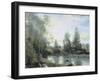 On the Riverbank-Jean-Baptiste-Camille Corot-Framed Premium Giclee Print