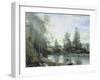 On the Riverbank-Jean-Baptiste-Camille Corot-Framed Premium Giclee Print