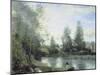 On the Riverbank-Jean-Baptiste-Camille Corot-Mounted Premium Giclee Print