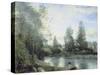 On the Riverbank-Jean-Baptiste-Camille Corot-Stretched Canvas