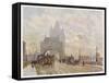 On the Road Approaching the Bridge-Herbert Marshall-Framed Stretched Canvas