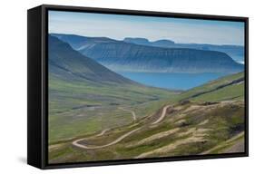 On the Road in the West Fjords of Iceland-Luis Leamus-Framed Stretched Canvas