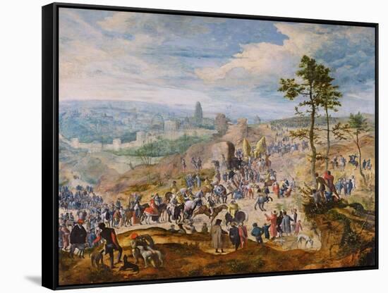 On the Road to Calvary (Oil on Panel)-Flemish School-Framed Stretched Canvas