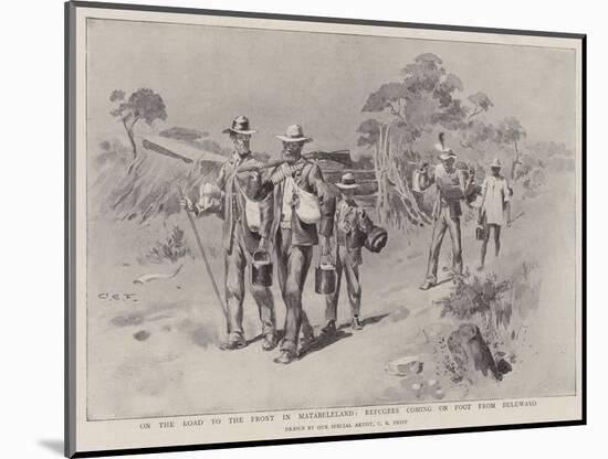 On the Road to the Front in Matabeleland, Refugees Coming on Foot from Buluwayo-Charles Edwin Fripp-Mounted Giclee Print