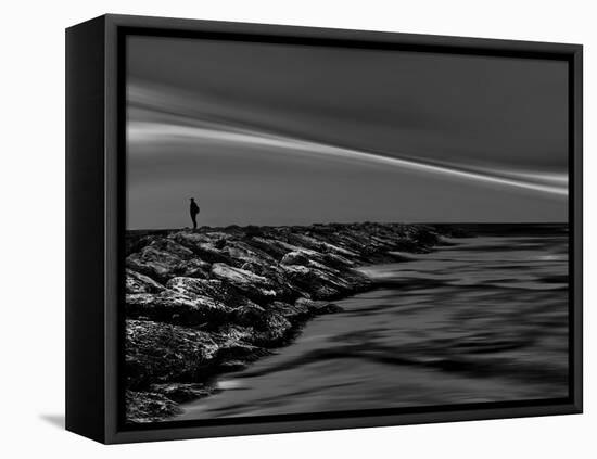 On the Rocks Bw-Josh Adamski-Framed Stretched Canvas