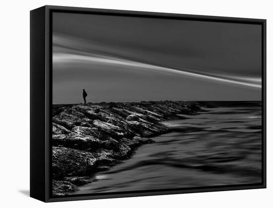 On the Rocks Bw-Josh Adamski-Framed Stretched Canvas