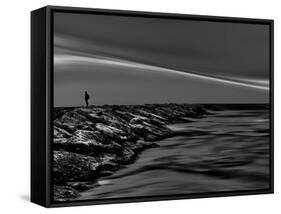 On the Rocks Bw-Josh Adamski-Framed Stretched Canvas