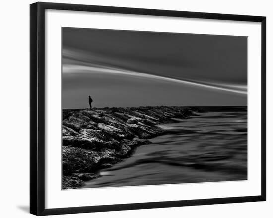 On the Rocks Bw-Josh Adamski-Framed Photographic Print